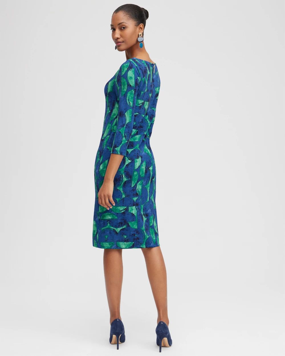 Travelers Half Moon Print Sheath Dress