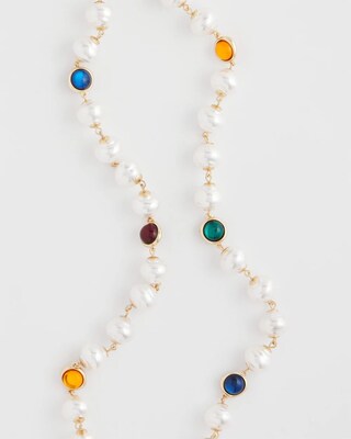 Beaded Faux Pearl Single-Strand Necklace click to view larger image.
