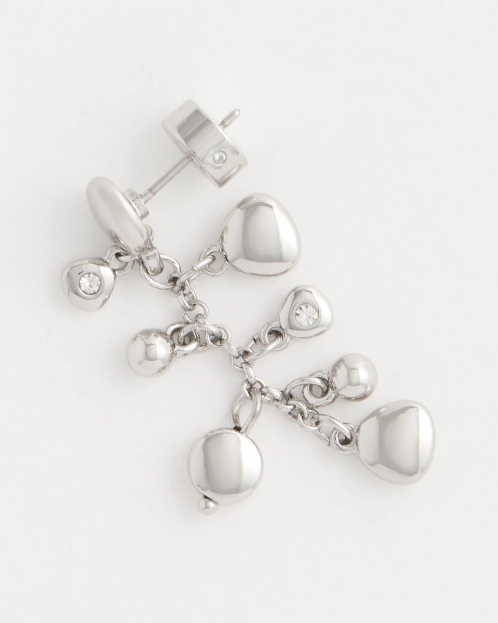 Silvertone Cluster Earrings click to view larger image.