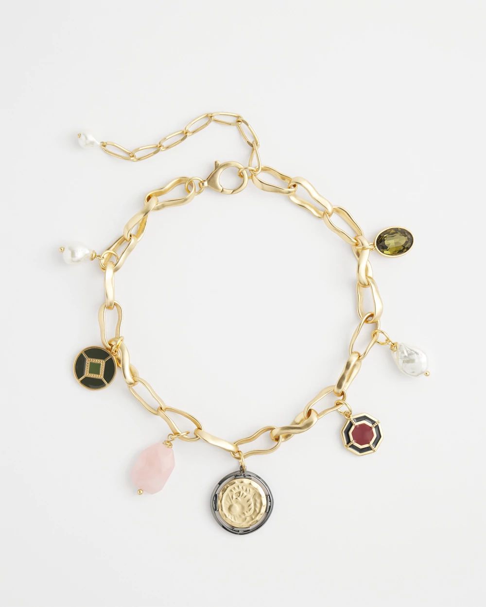 Vintage Inspired Gold Charm Necklace