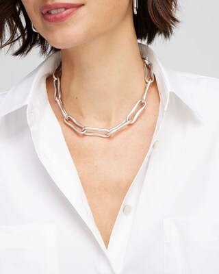 Silver Tone Collar Necklace
