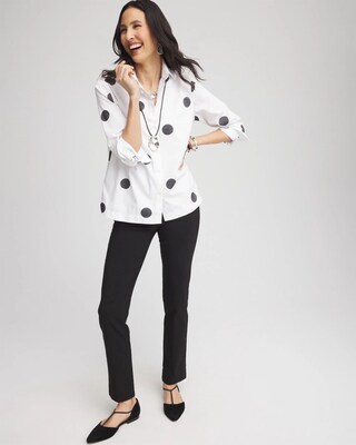 No Iron™ Polka-Dot Jacquard Shirt click to view larger image.