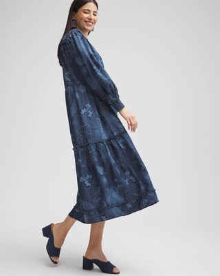Chambray Fray Trim Tunic Dress