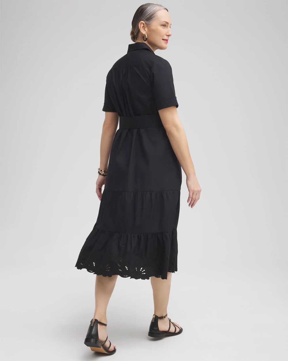 Poplin Cutout Shirt Dress