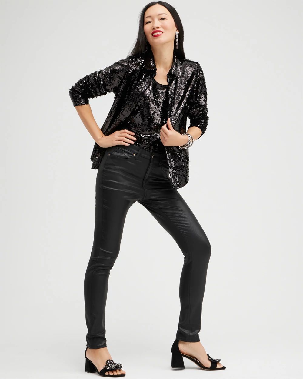 Sequin Collared Knit Shirt