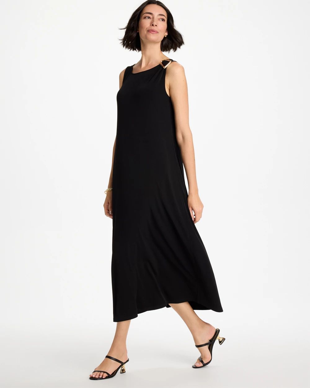 Travelers™ Knit Buckle Maxi Dress click to view larger image.