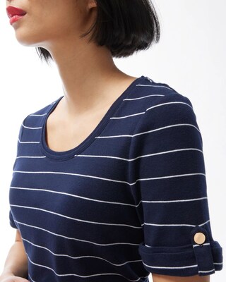 Stripe Cuff Sleeve Everyday Tee