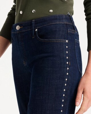 Studded Girlfriend Straight Ankle Jeans click to view larger image.
