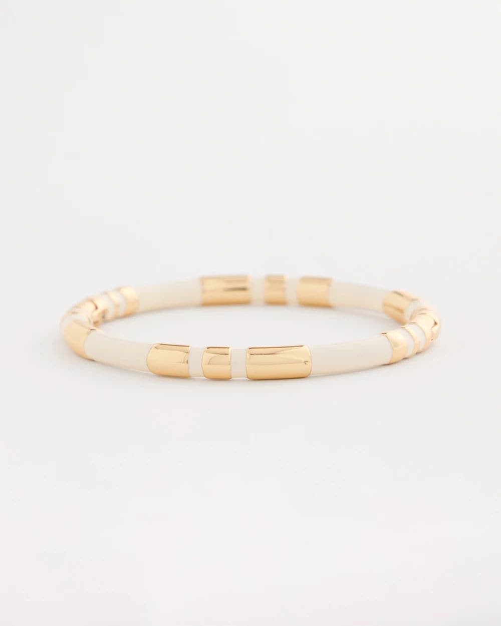 White Enamel Hinge Bangle