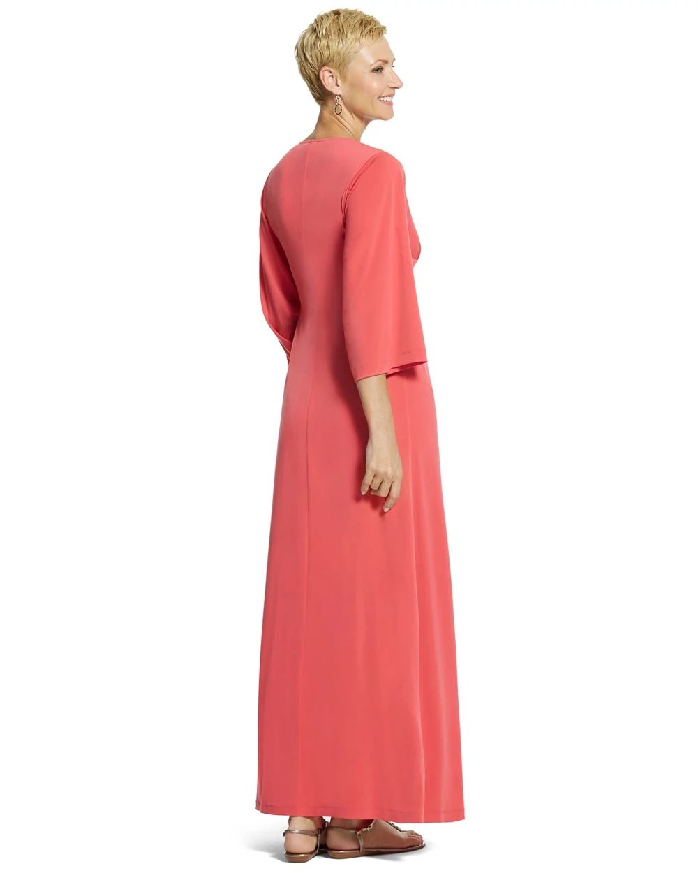 Embellished Neck Caftan Dress