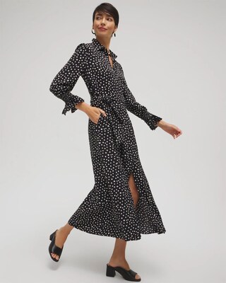 Twill Polka Dot Shirt Dress