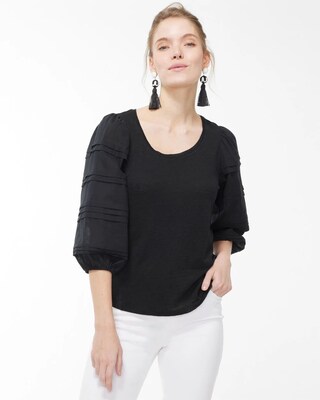Linen Detailed Sleeve Top