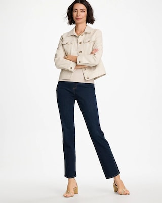 Pull-On Straight Jeans click to view larger image.