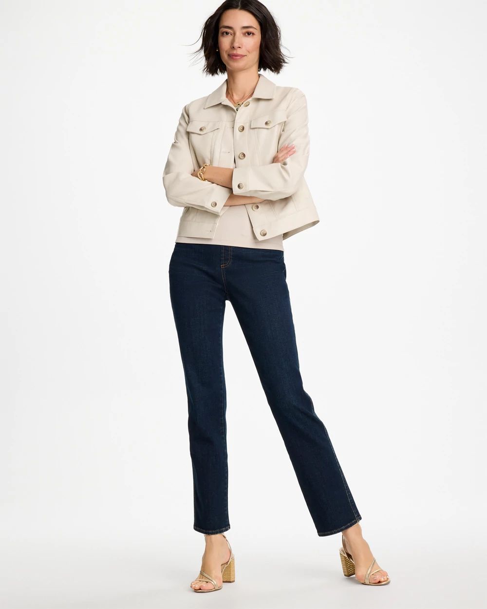 Pull-On Straight Jeans