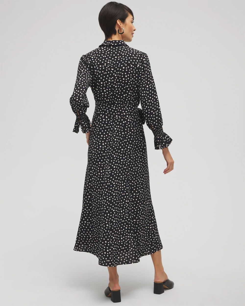 Twill Polka Dot Shirt Dress