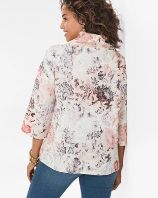 Parisian Floral Mock-Neck Top