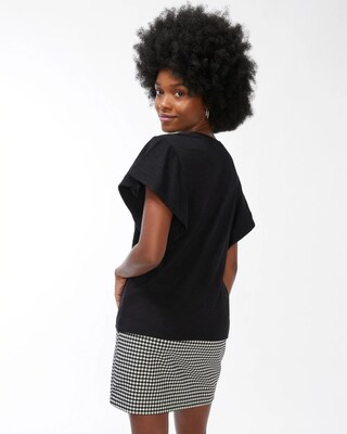 Ruffle Sleeve Slub Tee