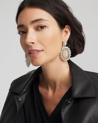 Starburst Crystal Drop Earrings click to view larger image.