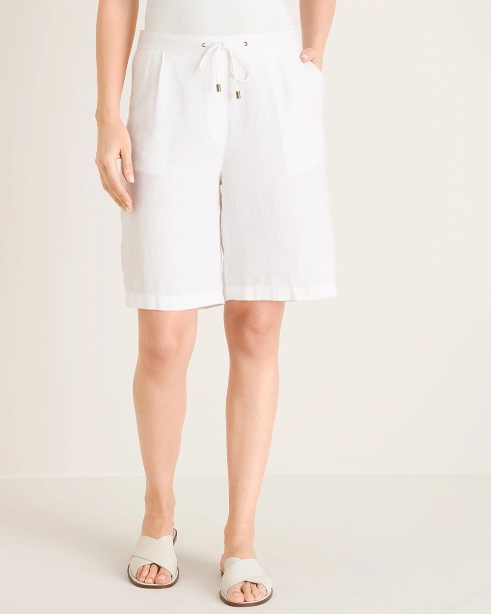 Linen Tie-Front Shorts
