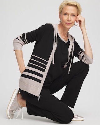Zenergy® Luxe Metallic Striped Sweater click to view larger image.