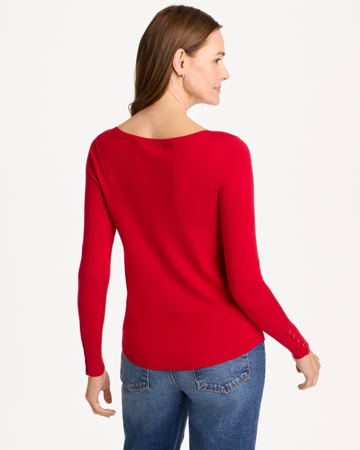 Chico's Ella Bateau Pullover Sweater In Carmine Red In Carmine Red