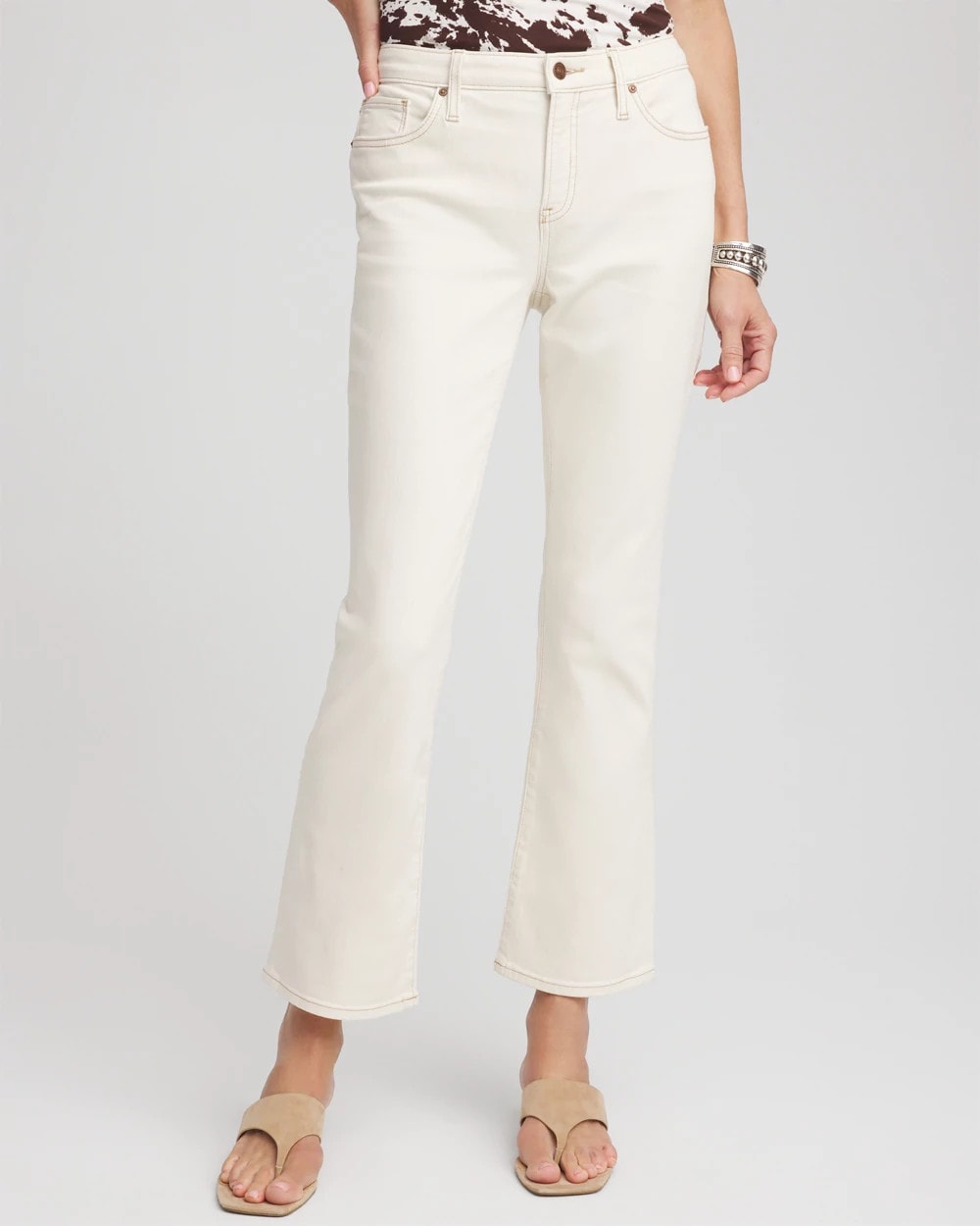 Cropped Girlfriend Kick-Flare Jeans