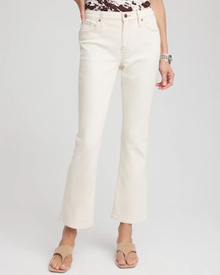 Cropped Girlfriend Kick Flare Jeans