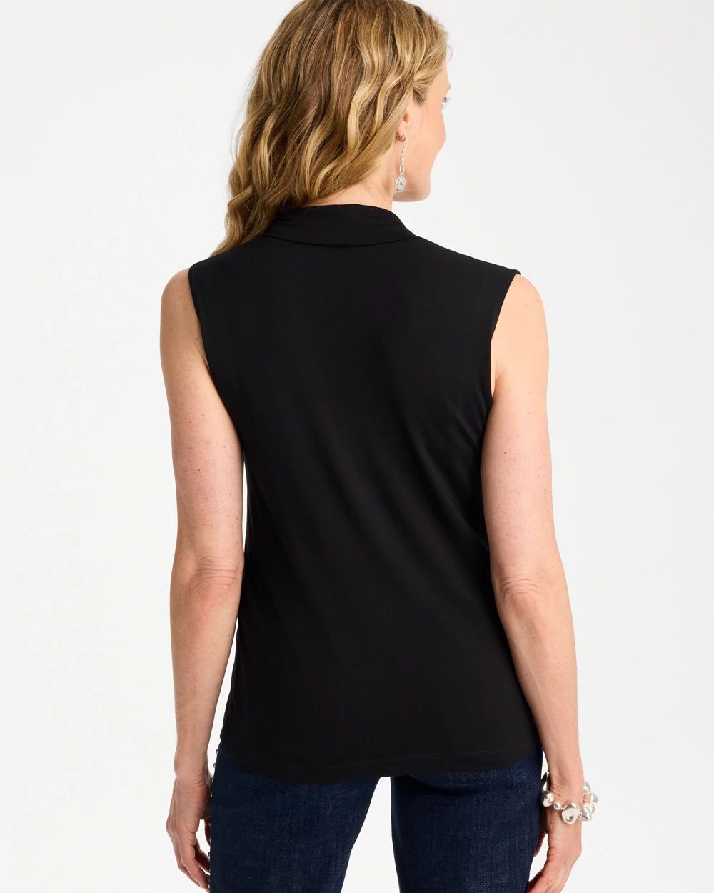 Soft Stretch Tie Neck Tank click to view larger image.