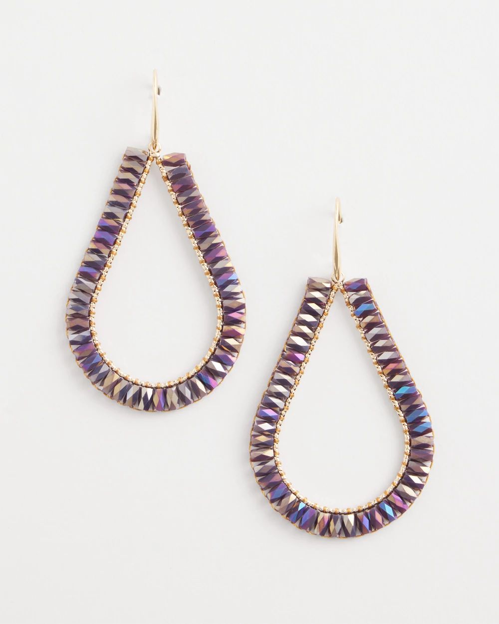 No Droop™ Violet Beaded Teardrop Earrings