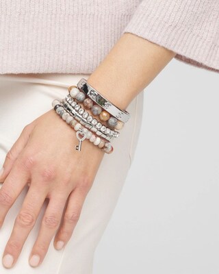Neutral Charm Stretch Bracelet