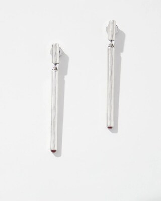 Silver Tone Linear Earrings