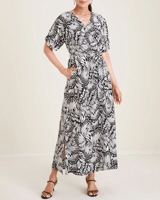 Short-Sleeve Kimono Maxi Dress
