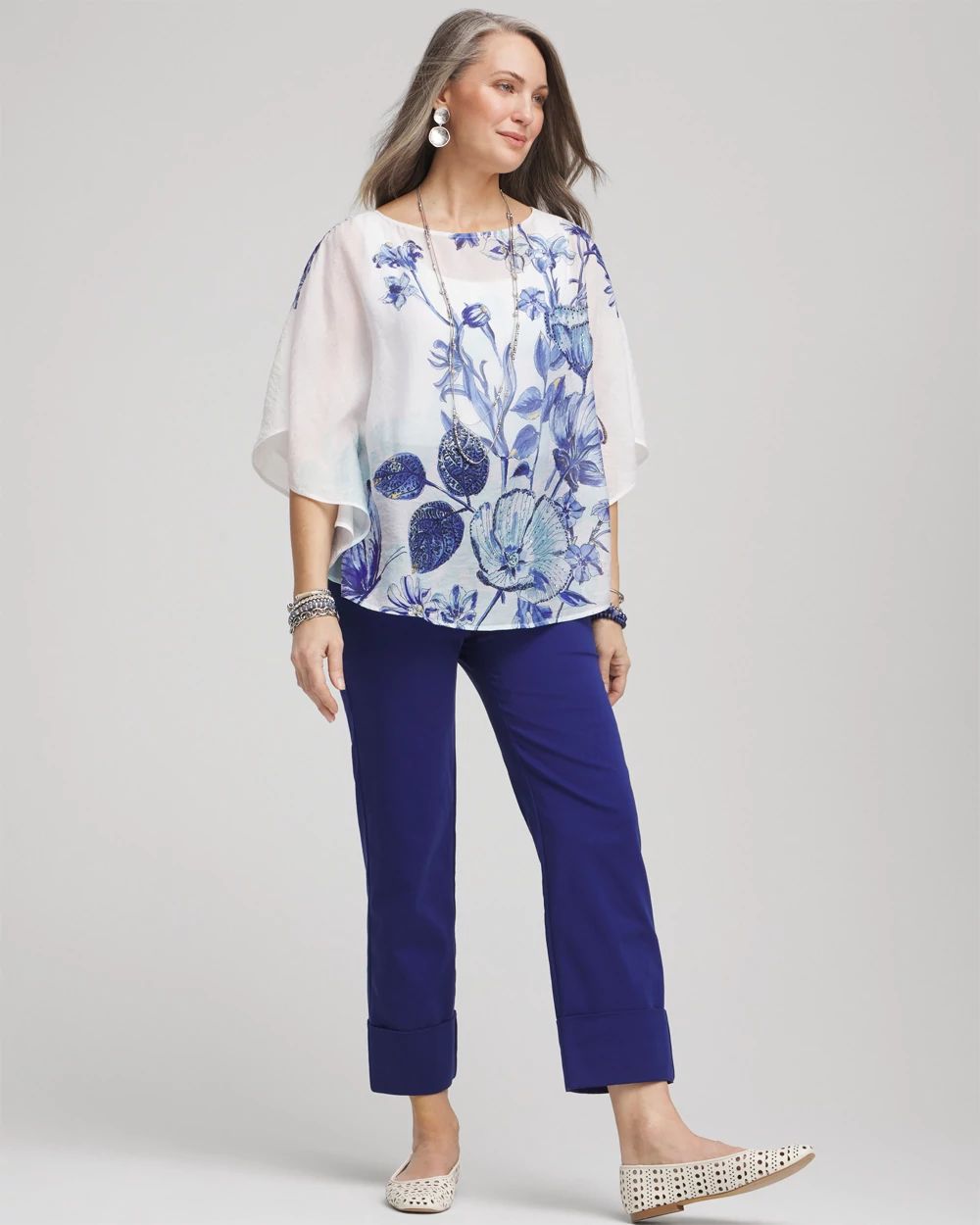 Stretch Sateen Cropped Pants