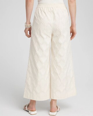 Textured Wide Leg Cropped Pants click to view larger image.