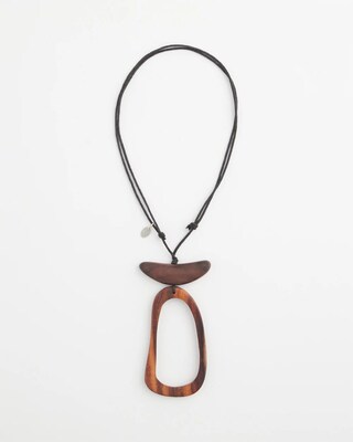 SYLCA® x Chico's Adli Wood Open-Design Pendant Necklace