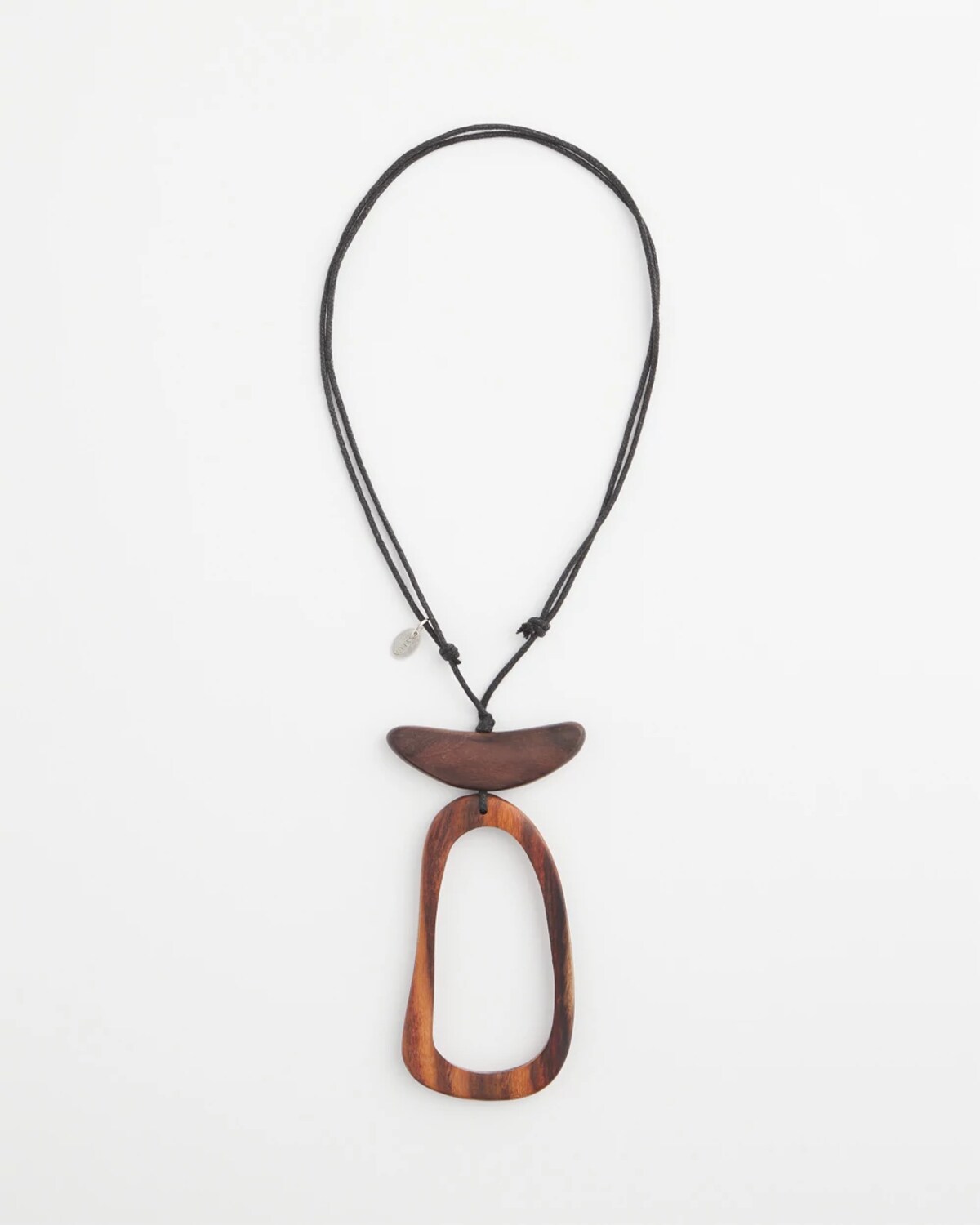 Chico's Sylca X Adli Wood Open-design Pendant Necklace In Brown In Brown