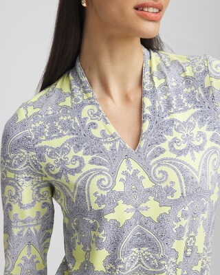 Touch of Cool™ Paisley 3/4 Sleeve Tee click to view larger image.