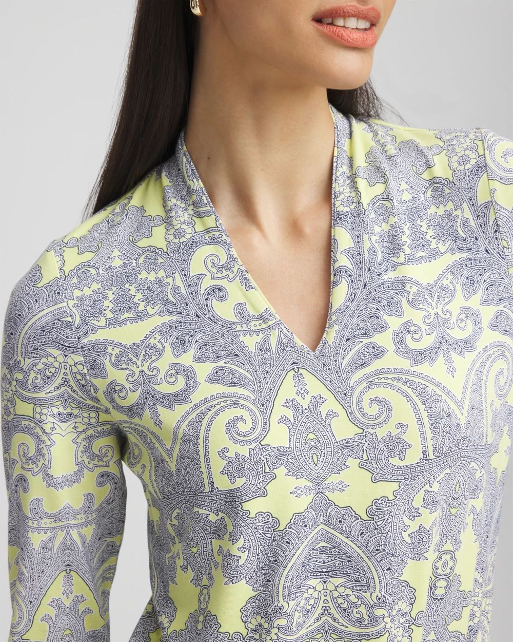 Touch of Cool™ Paisley 3/4 Sleeve Tee