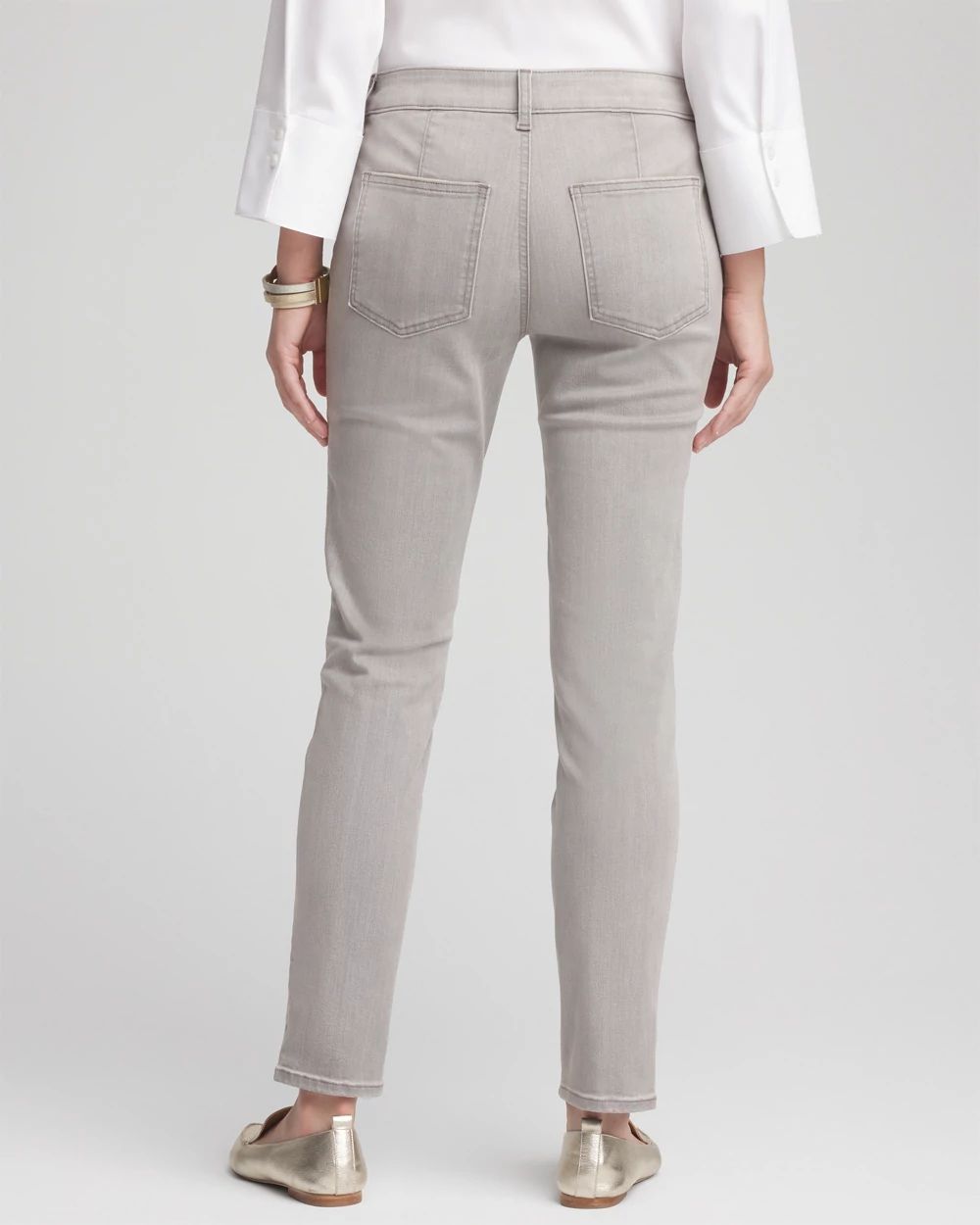 Petite Silver Pull-On Slim Ankle Jeggings