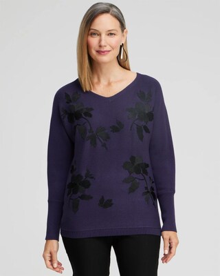 Floral Embroidered Pullover Sweater