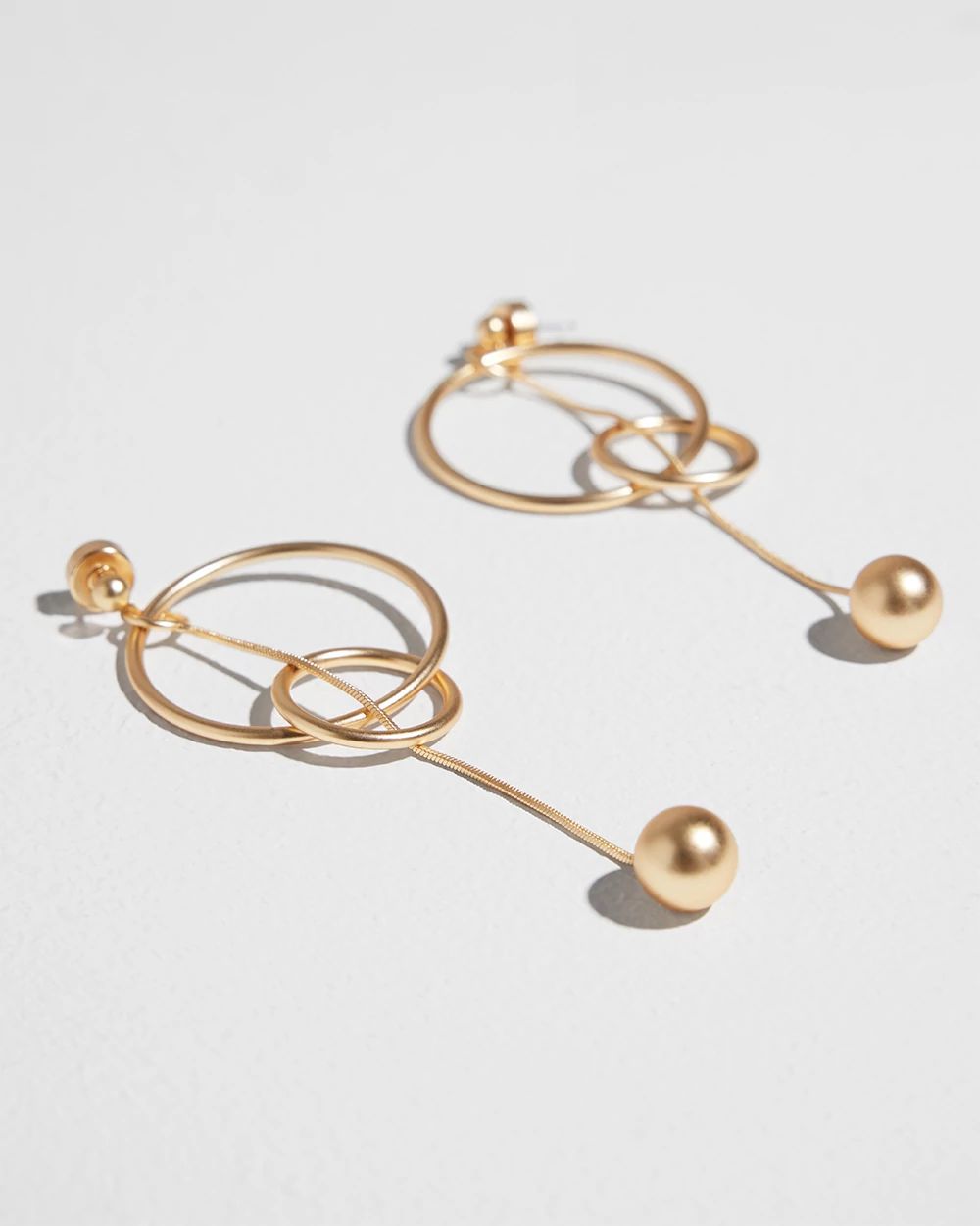Gold Linear Drop Earrings