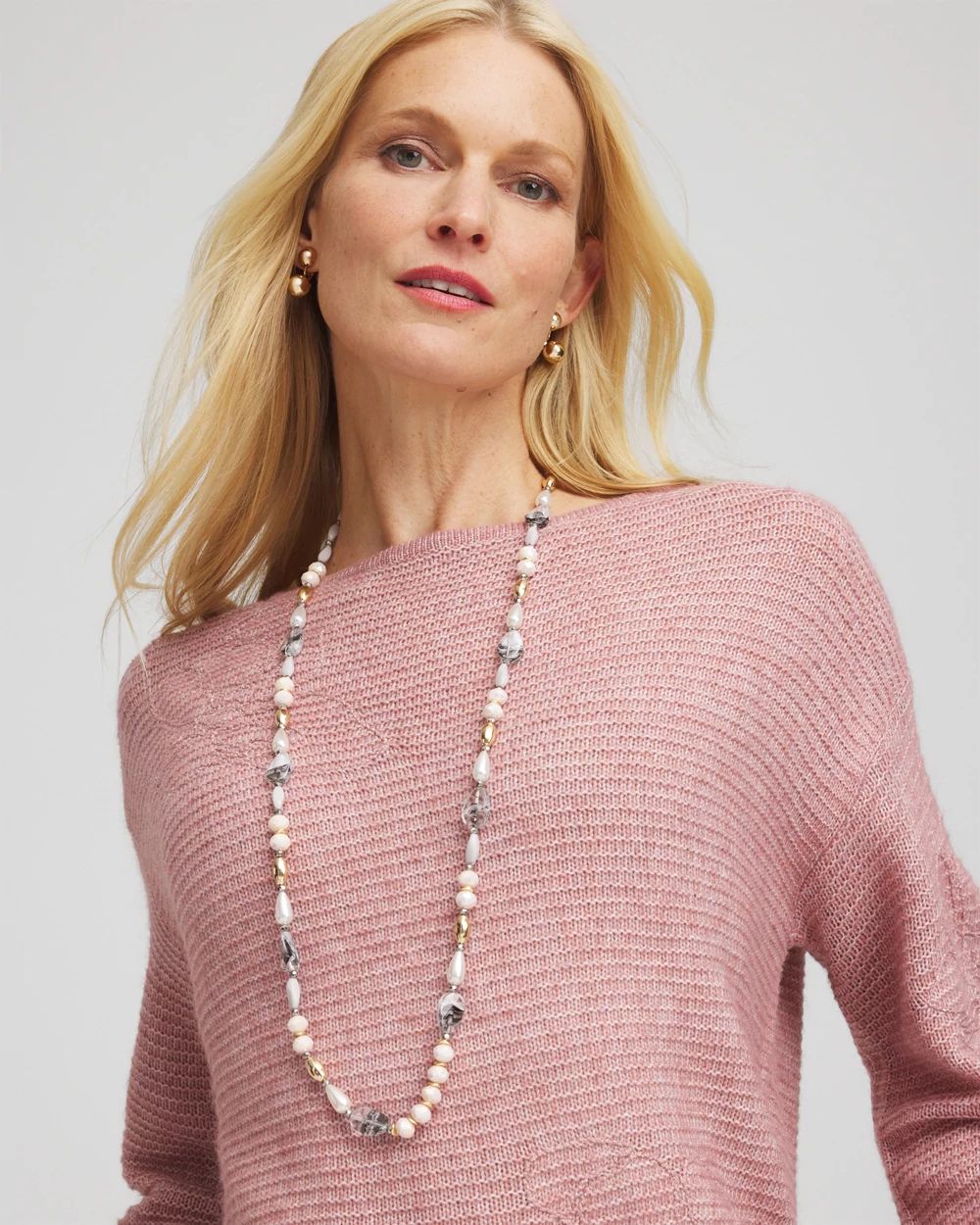Pink Art Deco Beaded Necklace