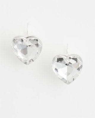 Crystal Heart Gem Drop Earrings