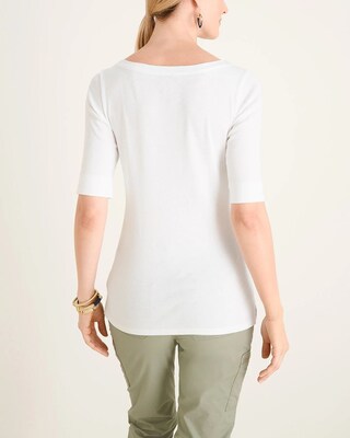 Pima Cotton Bateau-Neck Tee