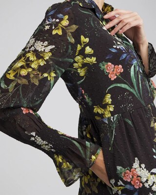 Floral Jacquard Tiered Dress