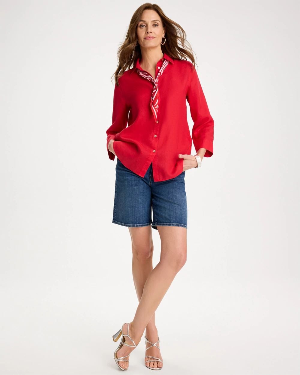 Girlfriend Slim Indigo Jean Shorts