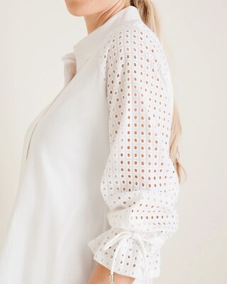 Eyelet-Sleeve Dress