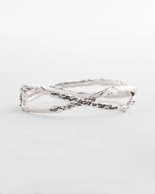 Silvertone Hinge Cuff Bracelet