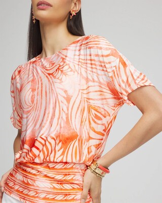 Touch of Cool™ Mesh Ruched Banded Hem Top click to view larger image.