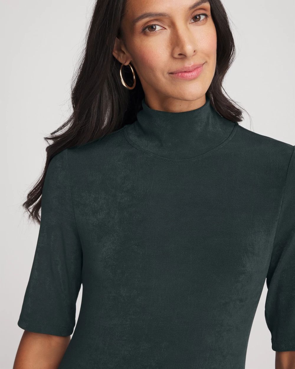 Travelers™ Mockneck Elbow-Sleeve Midi Dress